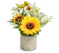 COCOBOO Pot de Fleurs artificielles Tournesol - Décoration de Tournesol - Jaune - pour la Maison, la Salle de Bain, la Cuisine
