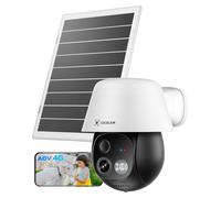 COCOCAM 24/7 Enregistrement AOV 4G Camera Surveillance Exterieur sans Fil, 30m Vision Nocturne, 10000mAh Batterie & 8W Panneau Solaire, Suivi Auto & IA Détection, 2K PTZ, Carte eSIM Incluse (No WiFi)