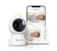 COCOCAM 2K 4MP IA Babyphone Camera avec 5'' Écran, 2,4G/5GHZ WiFi Camera Bebe, Détection Visage Couvert, Album Intelligent, Détection IA, Suivi Auto, Détection Pleurs, Encryptage, Vision Nocturne IR