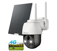 COCOCAM 4G LTE Camera Surveillance Exterieur sans Fil, 2K Solaire PTZ 4G avec Carte SIM, Détection Humaine PIR, Reconnaissance AI, Batterie 10000 mAh, Cloud TF, Fonctionne avec Alexa