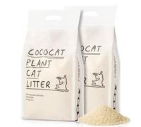 Cococat Litière pour chat au manioc - Fabriquée pour les bacs à litière automatiques (sac de 2 x 2,5 kg/6 l) solide, non parfumée pour un excellent contrôle des odeurs, sans poussière, ramassage