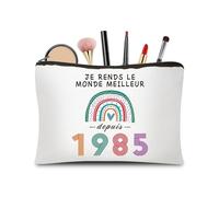 CoCoCherry Cadeau Anniversaire Femme 40 Ans - Cadeau 40 Ans Femme Trousse Maquillage, Cadeau Personnalisé pour Femme 40 Ans