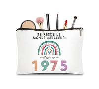 CoCoCherry Cadeau 50 Ans Femme - Cadeau 50 Ans Anniversaire Femme Trousse Maquillage(1975)