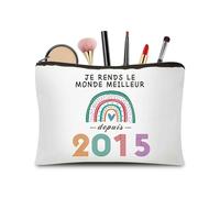 CoCoCherry Cadeau Anniversaire Femme 10 Ans - Cadeau 10 Ans Anniversaire Fille Trousse Maquillage, Cadeau Personnalisé pour Femme 10 Ans