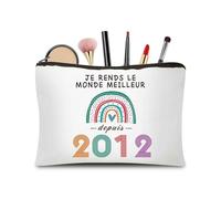 CoCoCherry Cadeau Anniversaire Femme 13 Ans - Cadeau 13 Ans Anniversaire Fille Trousse Maquillage, Cadeau Personnalisé pour Femme 13 Ans