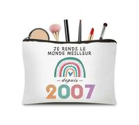 CoCoCherry Cadeau Anniversaire Femme 18 Ans - Cadeau 18 Ans Anniversaire Fille Trousse Maquillage, Cadeau Personnalisé pour Femme 18 Ans