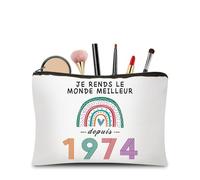 CoCoCherry Cadeau Anniversaire Femme 51 Ans - Cadeau 51 Ans Anniversaire Femme Trousse Maquillage, Cadeau Personnalisé Femme 51 Ans