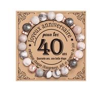 CoCoCherry Cadeau Femme 40 Ans - Bracelet Femme, Cadeau 40 Ans Femmes Bracelet Personnalisé, Cadeaux Personnalisé Femmes, Cadeaux Anniversaire Noel