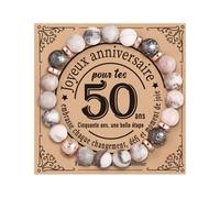 CoCoCherry Cadeau Femme 50 Ans - Bracelet Femme, Cadeau 50 Ans Femmes Bracelet Personnalisé, Cadeaux Personnalisé Femmes, Cadeaux Anniversaire Pour Sœurs, Amis Maman et Mamie