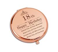 CoCoCherry Cadeaux 18e anniversaire pour filles - miroir de maquillage de poche compact, cadeau drôle et unique, idée cadeau d’anniversaire ou de voyage pour elle, accessoires pour filles
