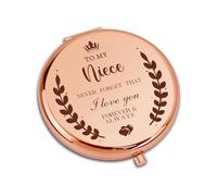 CoCoCherry Cadeaux pour nièce : miroir de maquillage de poche compact, cadeau pour nièce de la part d'une tante, cadeau d'anniversaire pour nièce, cadeaux amusants pour nièce, cadeaux de voyage pour