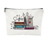 CoCoCherry Trousse de maquillage pour amateurs de musique, cadeau pour fans de chanteur, « You are Braver Stronger Smarter Than You Think », pochette de maquillage à fermeture éclair pour femmes et