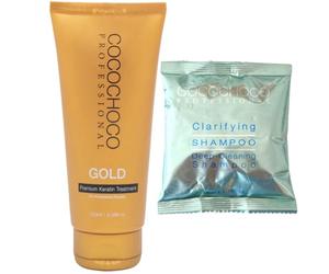 COCOCHOCO GOLD Professional Or Premium Kératine Cheveux Traitement 100 ml + Shampooing clarifiant 50 ml