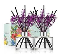 COCODOR Diffuseur à roseaux de Fleurs Conservées/Lavande de Jardin (Garden Lavender) / 200ml, 2 Paquets/Parfum Ambiance, Diffuseur Parfum Maison, Cadeau pour Femmes, Cadeau Fête des Mères