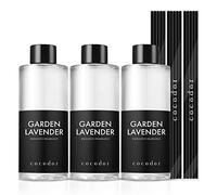 Cocodor Recharge Diffuseur de Parfum/Lavande de Jardin (Garden Lavender) / 200ml, 3 Paquets / 15pcs bâtonnets de diffuseur/Parfum d'ambiance Maison, Diffuseur Parfum, Idée Cadeau Saint Valentin