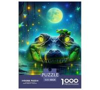 Cocodrilo 1000 Pièces Crocodile coloré Puzzle Adulte Un Puzzle Difficile Jeu Éduchatif Défi Jouets Enfants Activité Familiale Parfaite Cadeaux pour Femmes Cadeaux pour Hommes 38x26cm/1000pcs