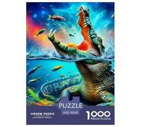 Cocodrilo 1000 Pièces Crocodile coloré Puzzles pour Adultes Un Puzzle Difficile Jeu Éduchatif Défi Jouets Enfants Jeu De Puzzle pour Toute La Famille Cadeaux pour Femmes Cadeaux pour Hommes 70x50cm/1