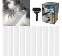 cocofy Stickers Escalier Antidérapants Escalier Extérieur Intérieur | 10 Bandes Semi-Transparentes (61x10 cm) Surface Spéciale Extérieur Forte Adhérence | Antidérapant Escalier | Rouleau de Pose