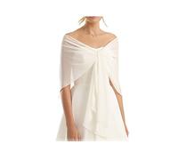 CoCogirls Étole, châle en mousseline, accessoire d’habillement, différentes couleurs, s’assortit à toute robe de mariée ou robe du soir, pour mariage, soirée, gala, réception (Ivory)