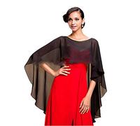 CoCogirls Étole, châle en mousseline, accessoire d’habillement, différentes couleurs, s’assortit à toute robe de mariée ou robe du soir, pour mariage, soirée, gala, réception - Noir - Taille unique