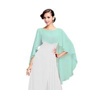 CoCogirls Étole, châle en mousseline, accessoire d’habillement, différentes couleurs, s’assortit à toute robe de mariée ou robe du soir, pour mariage, soirée, gala, réception - Vert - Taille unique