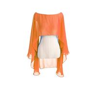 CoCogirls Étole, châle en mousseline, accessoire d'habillement, différentes couleurs, s'assortit à toute robe de mariée ou robe du soir, pour mariage, soirée, gala, réception (Orange)