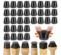 FOMYHEARD Protection Pied de Chaise 32 Pièces, Petit Patin de Chaise Protecteurs de Sol en Silicone Noir avec Patins en Feutre, pour sols en Bois Dur et carrelage, sans Bruit (19-24mm)