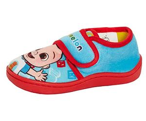 CoComelon Chaussons pour filles et garçons tout-petits, enfants, avec fermeture facile à la nursery, Rouge Aqua, 23 EU