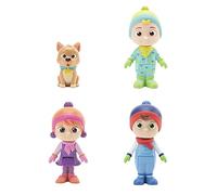 CoComelon CMW0045 Famille Lot de 4 Figurines d'hiver Officielles articulées Jouets à partir de 3 Ans