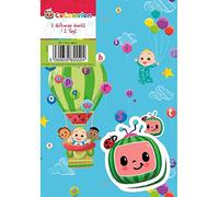 CoComelon Lot de 6 feuilles de papier cadeau 6 étiquettes 70 x 50 cm Produit officiel