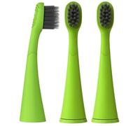 CoComelon x Burstkids Lot de 3 têtes de brosse à dents électrique de rechange en poils de charbon de bois compatibles avec les brosses à dents Sonic Burstkids Sourire plus sain Vert