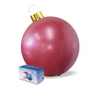 COCOMOON Décorations de Noël gonflables, 45,7 cm, 54,6 cm ou 63,5 cm, Boules de décoration de Noël surdimensionnées pour l'intérieur et l'extérieur, décoration d'arbre de Cour (63,5 cm, Rouge)