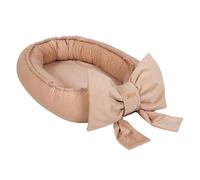 Cocon bébé avec nœud décoratif, réducteur de lit, nid bébé, douillet (couleur: cappuccino)