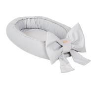 Cocon bébé avec nœud décoratif, réducteur de lit, nid bébé, douillet (couleur: gris)