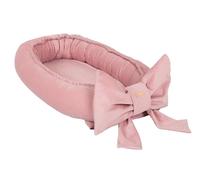 Cocon bébé avec nœud décoratif, réducteur de lit, nid bébé, douillet (couleur: rose clair)