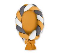 Cocon bébé tressé 2 en 1 - blanc moutarde anthracite