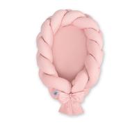 Cocon bébé tressé 2 en 1 - rose poudré