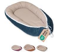 Cocon bébé ULLENBOOM Velours Côtelé Pétrole (55 x 95 cm Nid de bébé, nid en coton, utilisable comme coussin pour bébé)