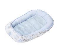 Medi Partners Reducteur de Lit Bebe - Réducteur Bébé 100x60x15cm Cocon et Naissance couffin Nid d'ange bilatéral Cale 100% Coton Minky (Cerf et Hérisson avec Minky Bleu Clair)