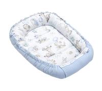 Medi Partners Reducteur de Lit Bebe - Réducteur Bébé 100x60x15cm Cocon et Naissance couffin Nid d'ange 100% Coton Gaufre (Cerf et hérisson avec Bleu Clair Gaufre)