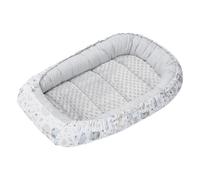 Medi Partners Nid d'ange Bébé Réducteur de Lit Nouveau-né Cocon 100x60x15cm | Réversible, coton 100 % et Minky, doux et moelleux, portable pour la maison et voyages dès la naissance(Glade)
