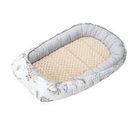 Medi Partners Reducteur de Lit Bebe - Réducteur Bébé 100x60x15cm Cocon et Naissance couffin Nid d'ange bilatéral Cale 100% Coton Minky (Safari avec Minky Beige)