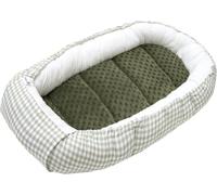 Cocon de Bébé Medi Partners 100% Coton Nid de Bébés Couverture Fermoir Sécurisé 100x60x15cm Insert Amovible Grille avec Olive Minky