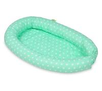 Cocon gigoteuse etoiles blanches sur fond bleu menthe