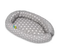 Velinda Cocon pour bébé, Gigoteuse, 100% Cotton (Dessin: Pois sur Fond Gris - Etoiles Blanches-Fond Gris)