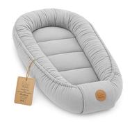 Cocon Mousseline pour Bébé - Nid doux respirant Nouveau-né portable et moelleux 50x90 cm - douillet chaleureux pour Lit Bebe Berceau Landau Poussette Voyage Gris