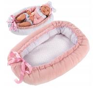 Cocon pour poupée - Kinderplay KP2005 - Réversible - 43 cm - Rose et blanc