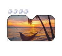Coconut Beach Hamac pour pare-brise de voiture pliable pour fenêtre avant de voiture, pare-soleil pour le soleil, la chaleur et les rayons UV, protection automatique du soleil pour voitures, VUS