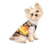 Coconut Beach Sunset Hamac imprimé T-shirt d'été pour animal domestique T-shirt extensible pour chats et chiens T-shirt sans manches Débardeur pour chien