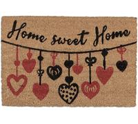 Coconut Doormat,Home Sweet Home,Hearts,60 X 40 Cm,Entrance Mat,Indoor,Outdoor,Non-Slip,Colourful